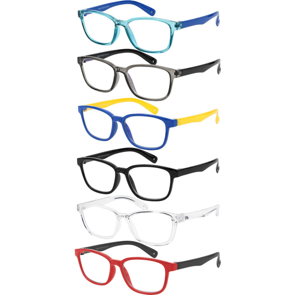 Yogo Vision Blue Light Blocking glasses for Kids UV Protection girls Boys Blue Light glasses Anti Eyestrain 6 Pack