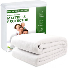 Four Seasons Essentials RV Bunk Size Waterdichte matrasbeschermer - Verkoelende viscose afkomstig van bamboe Hoeslaken Matrashoes - Gewatteerd jacqua