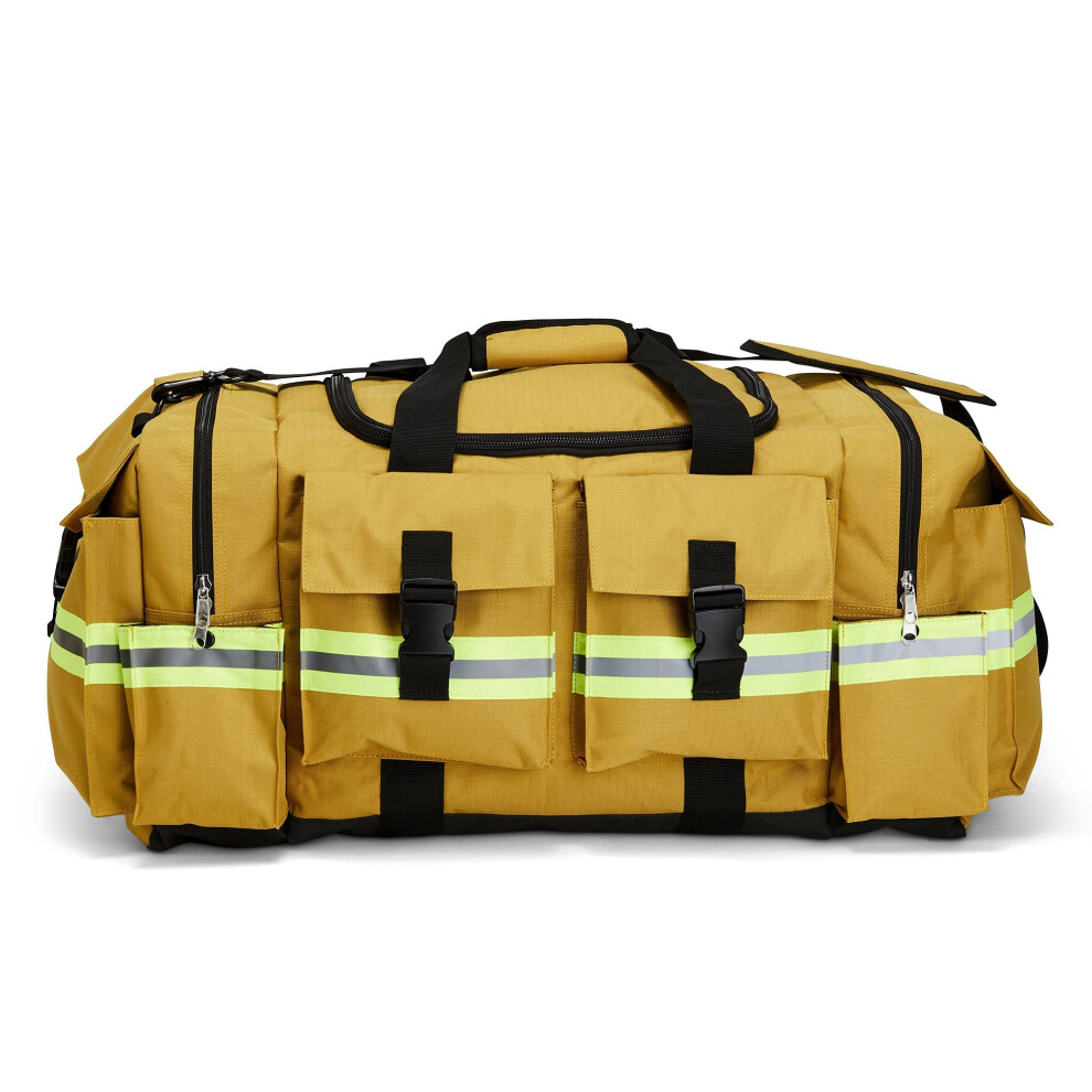 LINE2design Elite Firefighter Gear Bag - Fireman Premium Rescue Turnout Fire Gear Bag with Shoulder Strap - Yellow-image-OPC-PFMSZ5G-NEW