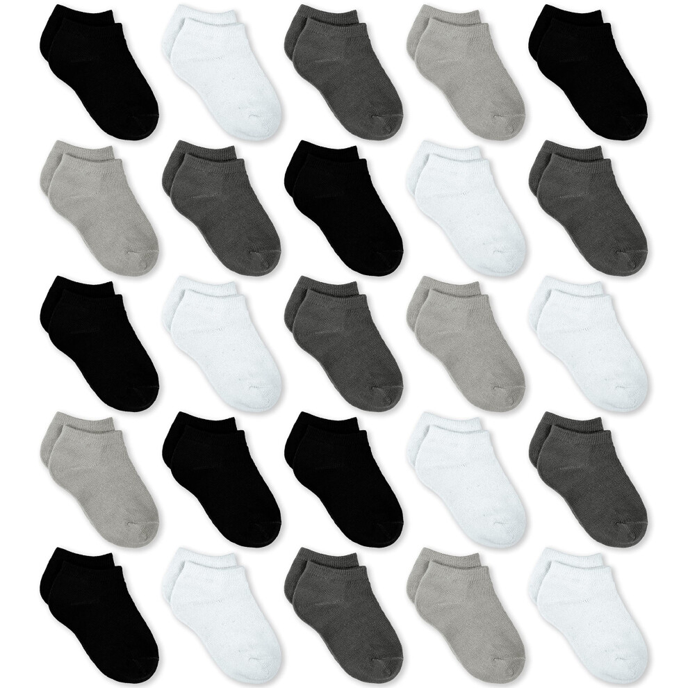 Chaussettes pour enfants, 25 paires de chaussettes basses pour gar   ons et filles (10-14 ans), lot de 25 paires de chaussettes invisibles pour enf