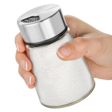Salt Shaker ou poivre avec des trous de versement reglables - Dispensateur d'epices en acier inoxydable - parfait pour la table himalayenne rose