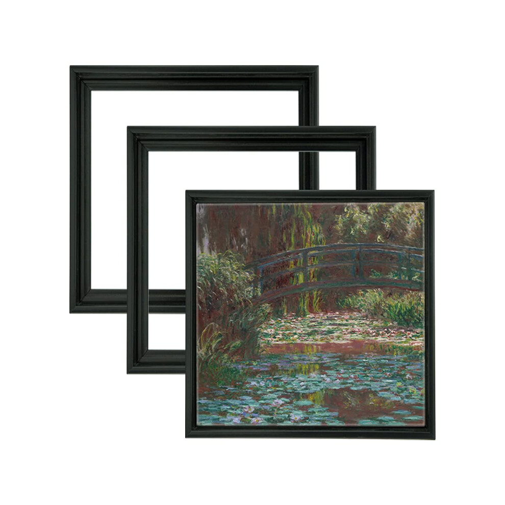 Jerry's Artarama 3/4 Core Floater 3 Pack Frames for Canvas Artwork Display 8x8 - Black- Perfect for Home Wall Decor  Bedroom Wall Art  Living Room Dec