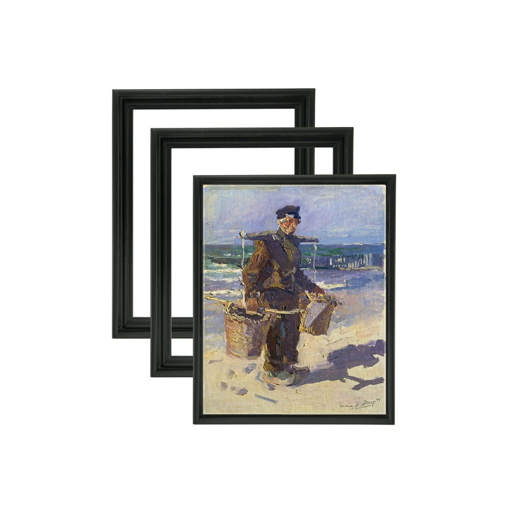 Jerry's Artarama 3/4 Core Floater 3 Pack Frames for Canvas Artwork Display 8x10 - Black- Perfect for Home Wall Decor  Bedroom Wall Art  Living Room De