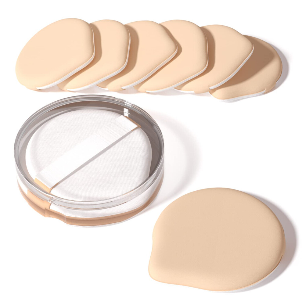 Mohope Cream 8Pcs Air Cushion Makeup Puffs For Foundation With Portable Box No Latex Blending Sponge For Liquid Foundation And Powder Teardrop Pow
