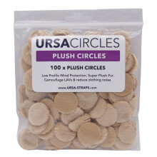 URSA Plys Circles - 5 mm l?ngde kort pels LAV covers. Genanvendelig og superbl?d. 25 mm diameter (100x cirkler beige)