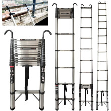 5M Telescopic Ladder with Roof Hook Kit Stainless Steel Portable Multi-Purpose Folding Portable Heavy Duty Multi-Purpose Telescopic Ladder