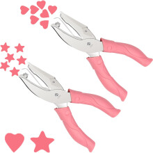 2 Stck Handlocher Papierstanzer Pletpet Herzlocher + Sternlocher 1/4 Zoll Metall Einzellocher Papierstanzer mit weichem Griff fr Etiketten Kleidung