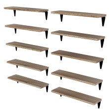 Wallniture Schwebende Regale aus Arras-Holz fr Wandaufbewahrung, kleines Bcherregal, Set mit 10 hngenden Bcherregalen fr Wohnzimmer, Schlafzimme