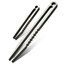 Canku 2 stk Mini Pincet B?rbar Titanium Alloy EDC Survival Camping Outdoor Travel Tool (s?lv)