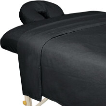 Set di lenzuola per massaggi ForPro Premium in flanella da 3 pezzi per lettini da massaggio, include lenzuolo piano, lenzuolo con angoli e copri