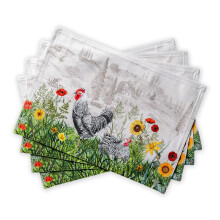 Maison d Hermine Placemat 100% cotton cloth Placemats Decorative Washable Placemats Home Kitchen Dining cocktail Parties & camping Basse cour - S