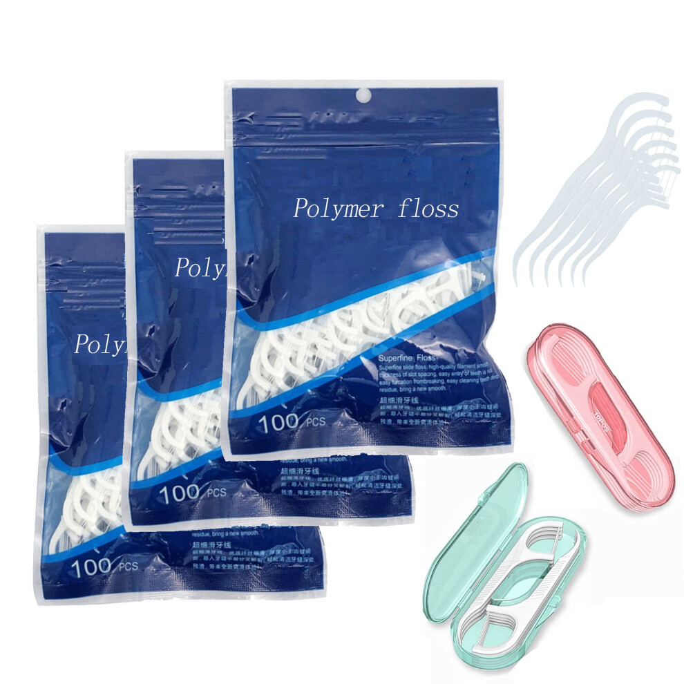 Setaria Viridis Pink/Green 320Pcs Dental Floss Picks Superfine Floss Stick No Break & No Shred Floss Oral Care Flat Wire Long Lasting Mint Eco-Friendly Toothpicks For Teeth Clea