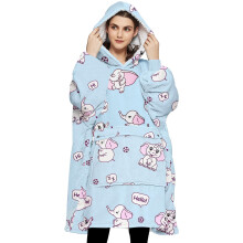 KFUBUO Wearable Blanket Hoodie for Adults Sherpa All Patterns Elephant Oversized Sweatshirt Blanket with Pockets Cute Hoodies Gifts for Women