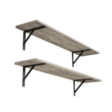 Dinzi LVJ Long Shelf 31,5 tum stor vggmonterade hyllor Uppsttning av 2 ltt att installera skrm med robust metallfsten fr vardagsrum badrum