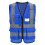 A-SAFETY XSmall Μπλε Ασφαλείας Γιλέκο, Ανακλαστικό, 7 Τσέπες, X-Small 1