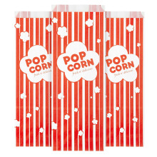 2 oz Paper Popcorn Bags Bulk 100 Pack Large Red & White Pop-corn Bag Disposable for Carnival Themed Party Movie Night Halloween Popcorn Machine Acc