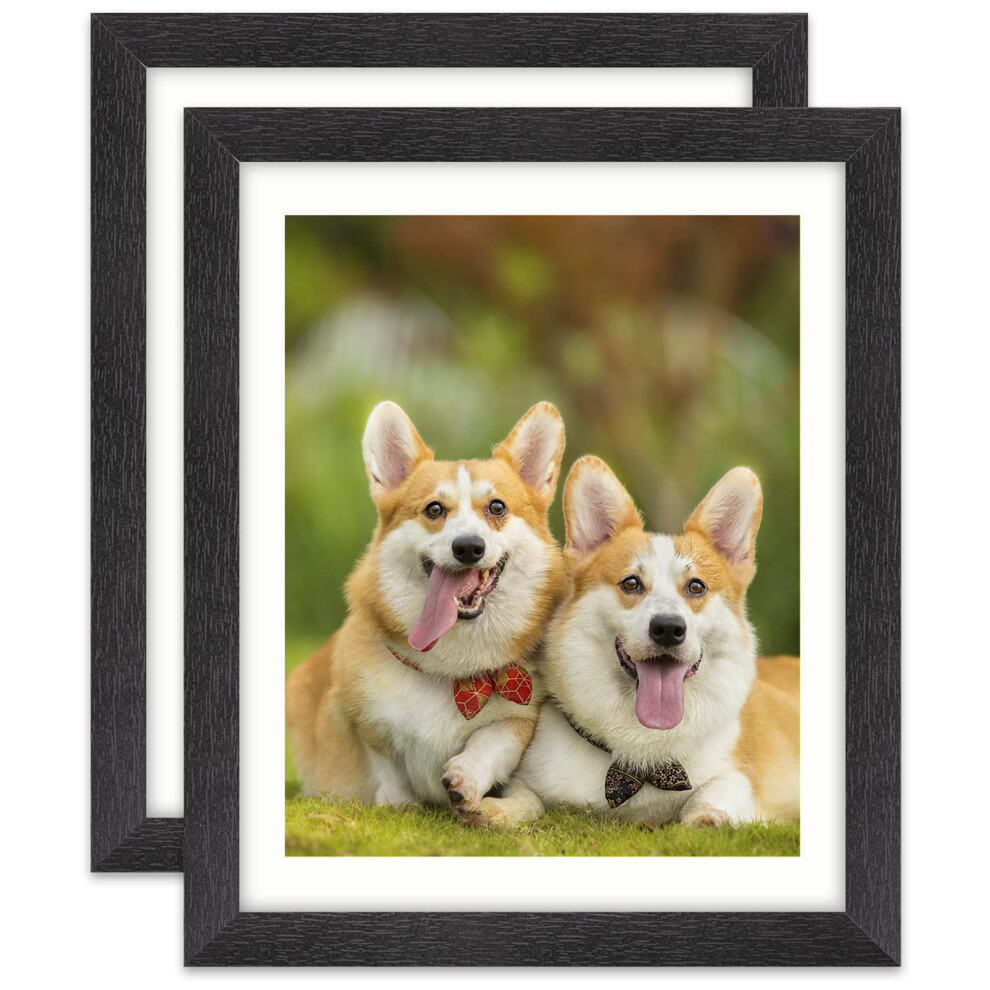 Cadres photo TOFOREVO 8x10, lot de 2, cadre photo en bois noir, pour montage mural ou affichage sur table