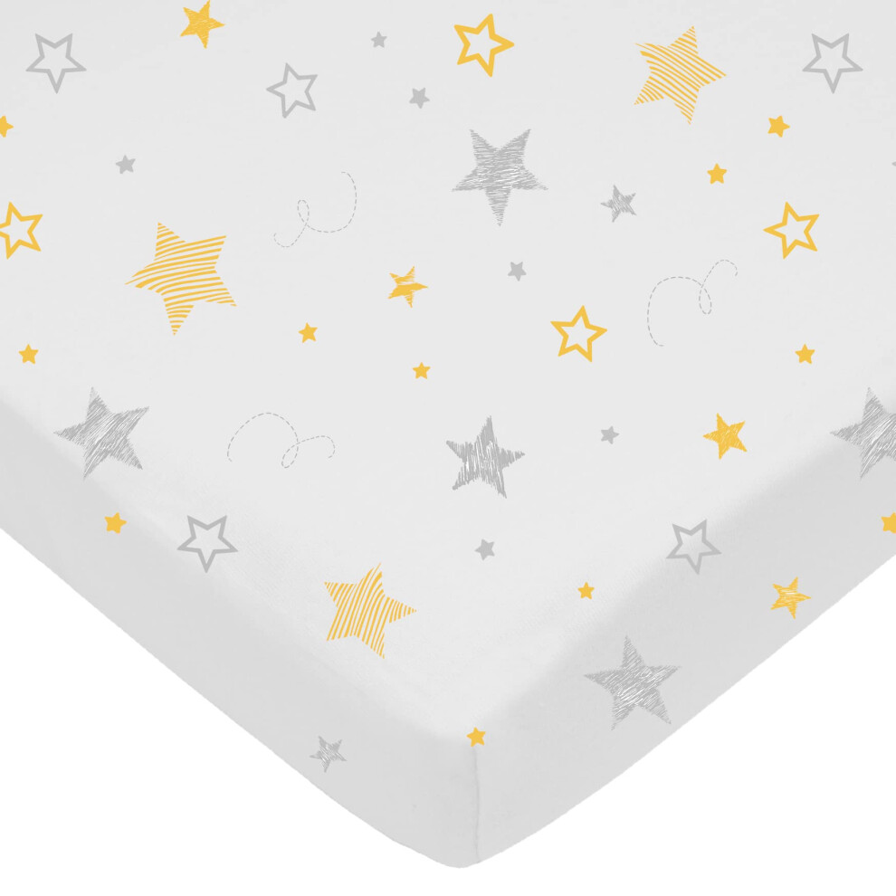 Drap-housse en jersey de coton 100 % naturel imprim    American Baby Company, motif    toile jaune dor   , doux et respirant, pour gar   ons et filles