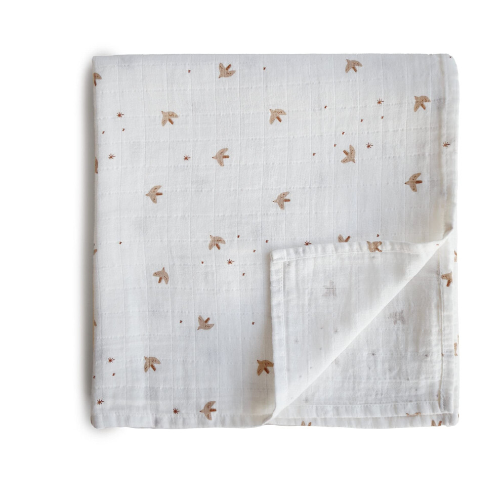 Couverture d'emmaillotage en mousseline Mushie | 100 % coton biologique Sparrow
