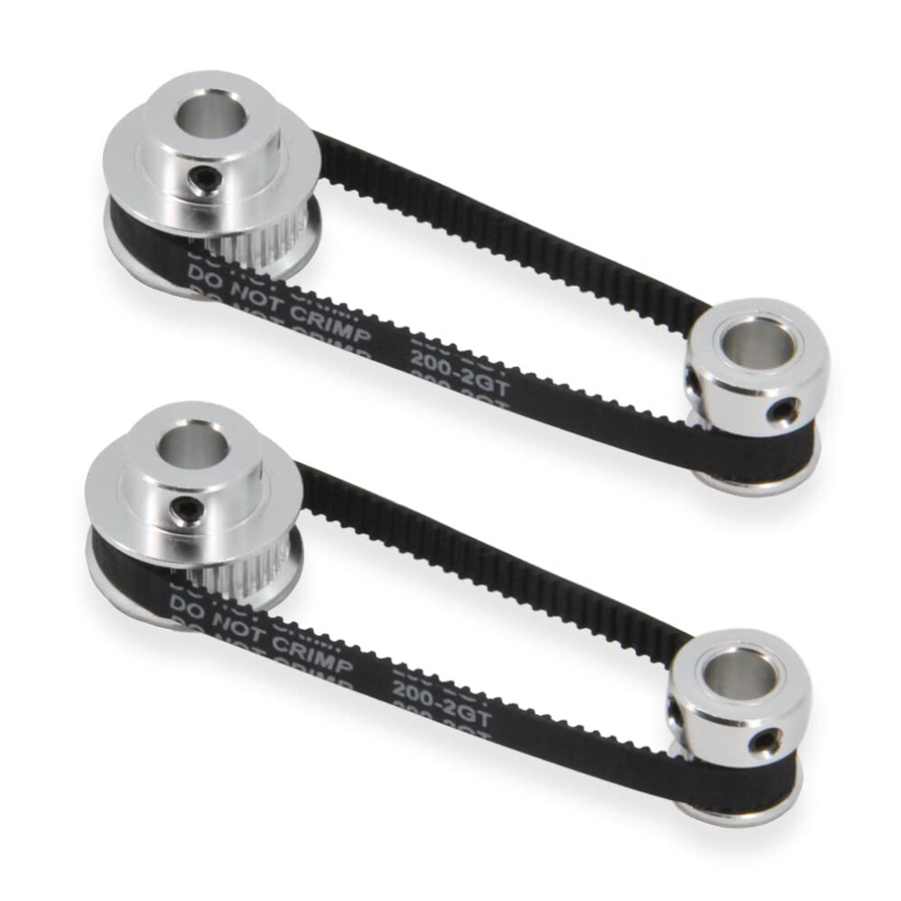 Zeberoxyz 2PcS Set gT2 Synchronous Wheel 20&36 Teeth 8mm Bore Aluminum Timing Pulley with 2PcS Length 200mm Width 6mm Belt 20-36T-8B-6