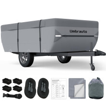 Umbrauto Pop Up Wohnwagen Abdeckung für 12'-14', 7-lagige wasserdichte Polypropylen Abdeckung