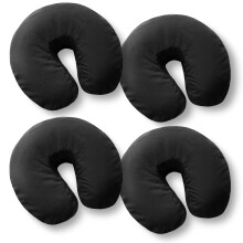 Saloniture 4-Pack Premium Mikrofiber Ansiktshuvudöverdrag - Ultra Mjukt Fodral till Massagebord - Svart