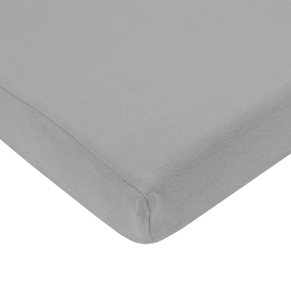 Drap-housse en tricot 100 % coton American Baby Company pour berceau/berceau (45,7 x 91,4 cm) - Compatible avec le berceau Mika Micky - Gris - Do