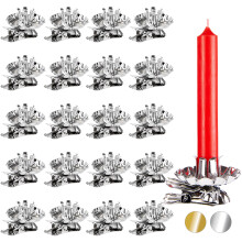 BRUBAKER 20er-Pack Baumkerzenhalter f   r Weihnachtsbaum     Silber     Traditionelle Vintage-Kerzenhalter mit Clip