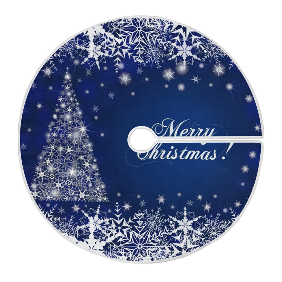 Xigua Christmas Tree Skirt Blue Snowflakes Christmas Tree Skirt for Xmas Holiday Party Home Decoration 36 Inch-image-OPC-PGDYKQM-NEW