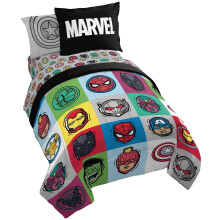 Jay Franco Marvel Avengers Pop 5 Piece Twin Size Bed Set - Includes Comforter & Sheet Set - Super Soft Fade Resistant Microfiber (Official Marvel Pro