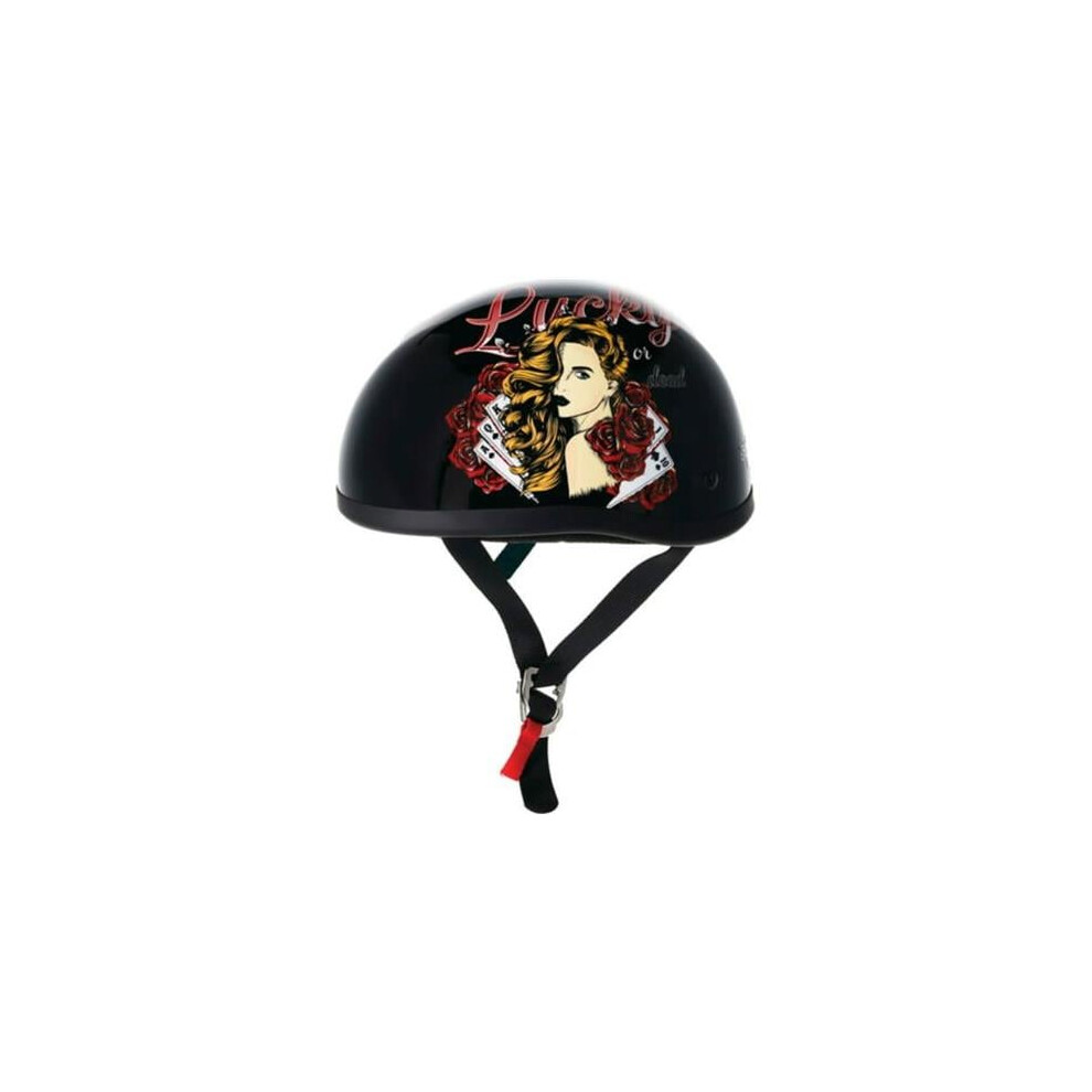 Skid Lid 649523 Original Lucky Lady Half Shell Helmet, - 2XL Black 887337384740