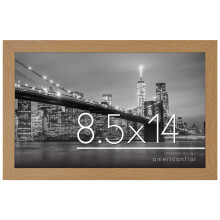 Americanflat 8.5x14 Picture Frame in Dark Oak - Engineered Wood with Shatter Resistant Glass - Horizontal and Vertical Formats for Wall