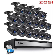 ZOSI 16CH CCTV Camera System 1080P Home Security 2TB DVR Night Vision