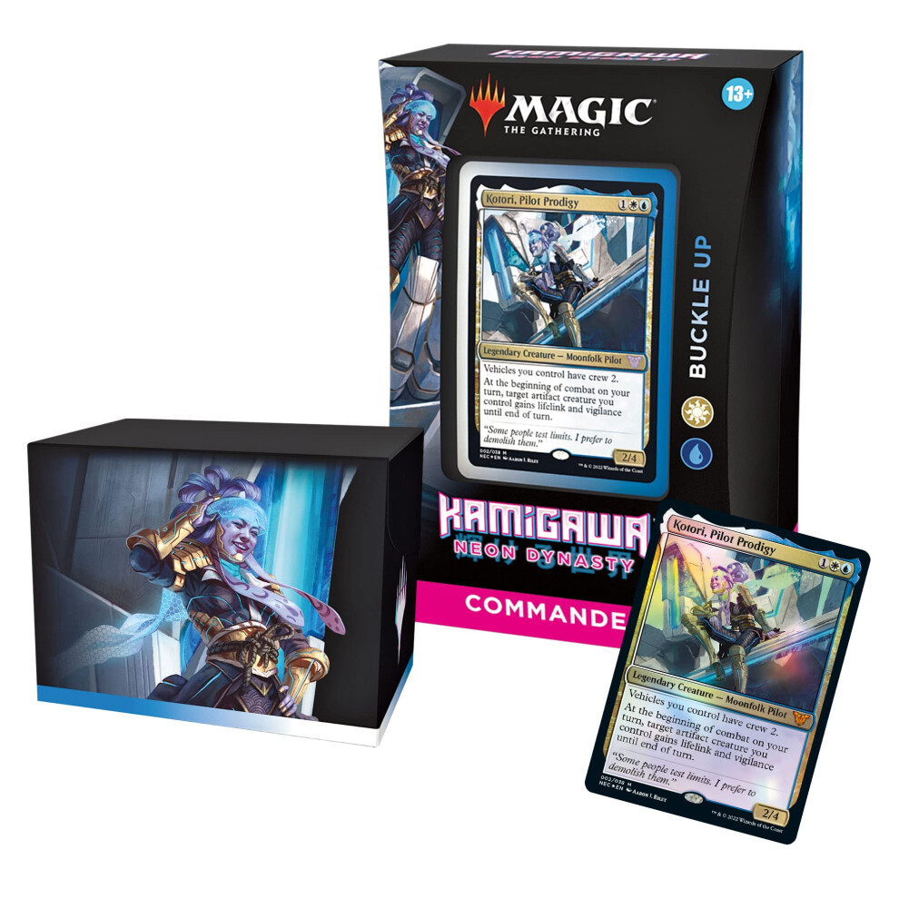 Magic: The Gathering Kamigawa: Neon Dynasty Commander Deck Buckle Up (White-Blue)-image