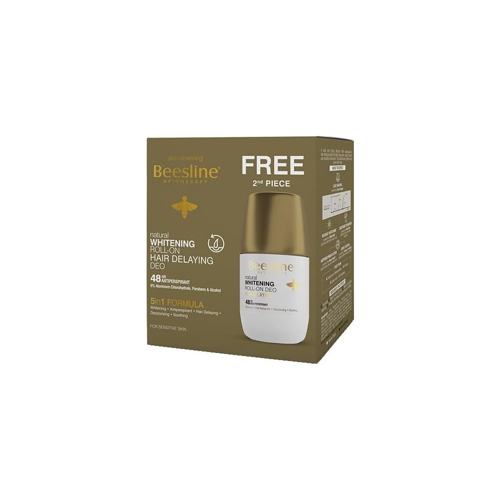 Beesline Hair Delaying Roll-On Deodorant 48H | Long-Lasting Protection from perspiration (1+1 Free)