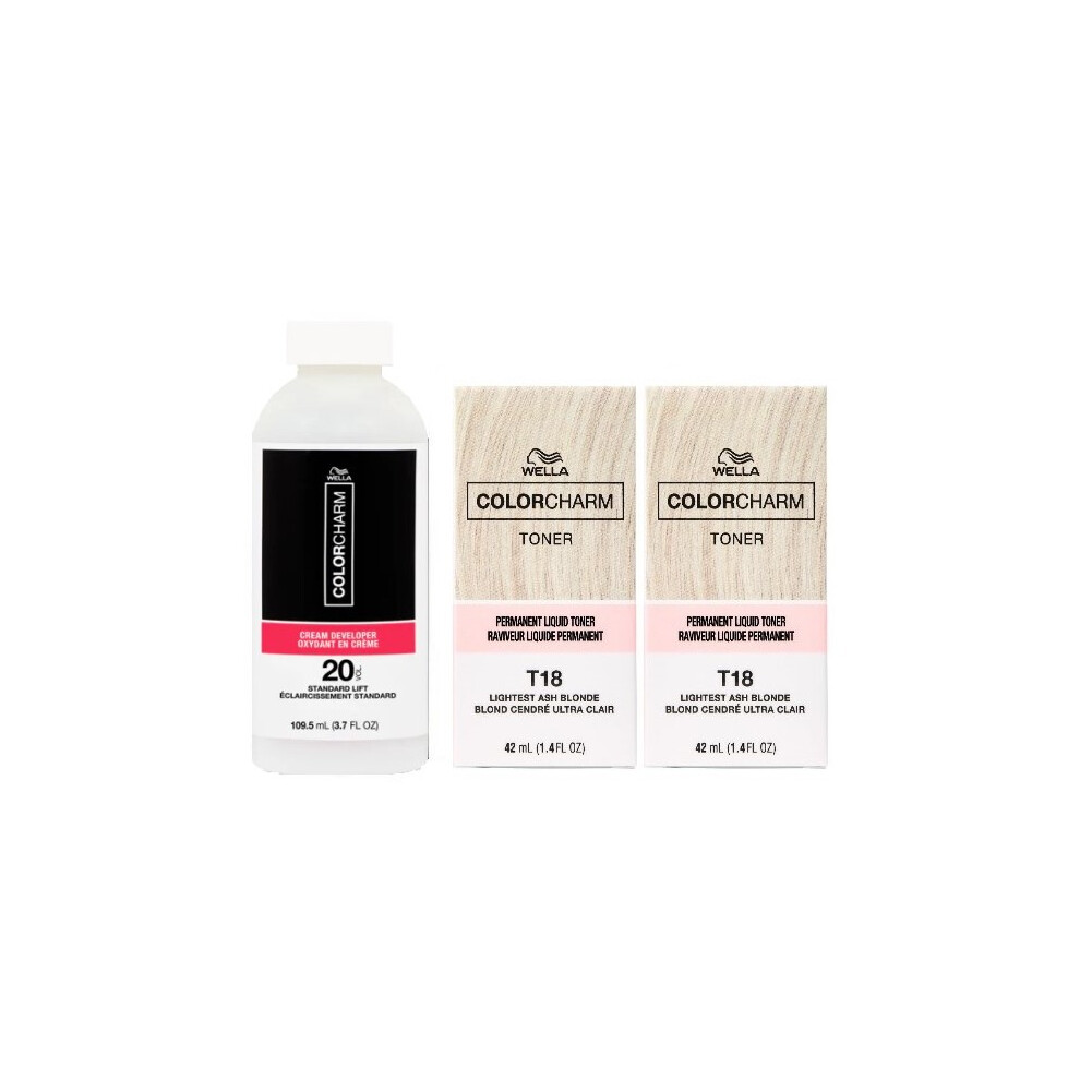 Wella T18 Toner X 2 + Developer Vol 20 X 1 - Bundle
