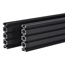 2PCS 20 Series T Slot 2080 Aluminum Extrusion Profile 23.6'' European Standard Anodized Linear Rail for 3D Printer Parts and CNC DIY 600mm Black23.6in