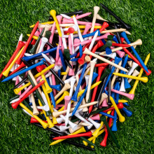 THIODOON Golf Tees 250 stk Professionelle Natur Tr? Golf Tees 8 lyse farver Blandet st?rrelse 3-1/4 tommer 2-3/4 tommer og 2-1/8 tommer h?je Golf