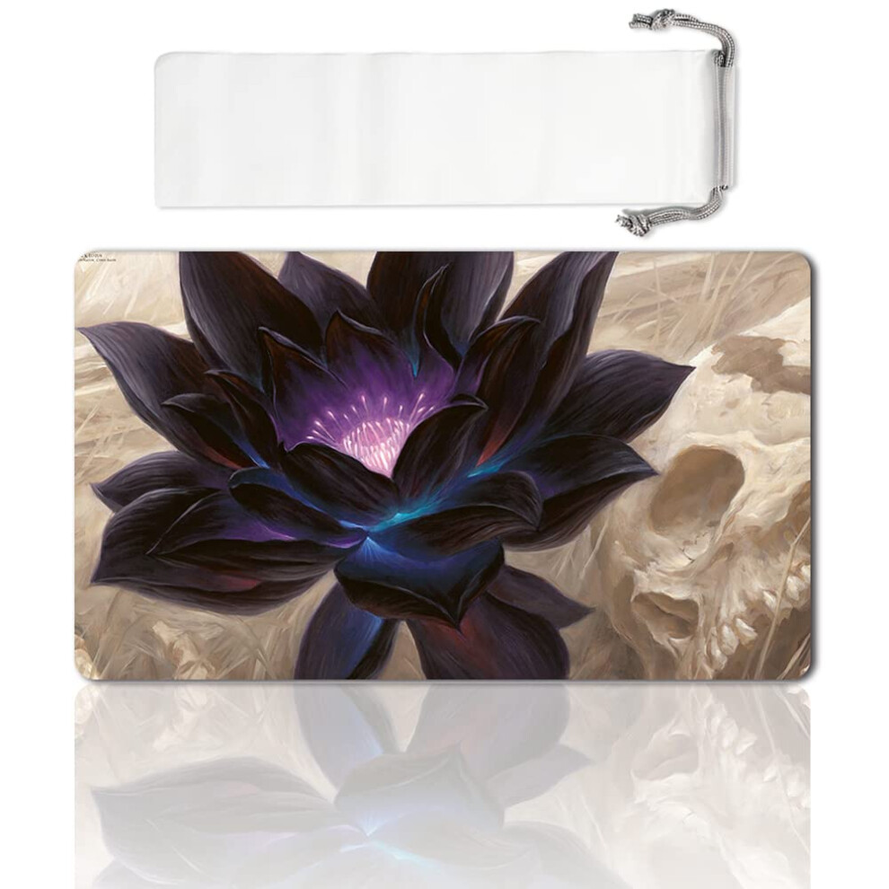 Liuyanze Board Game Tcg Playmat Table Mats Games Size 60X35 Cm Mousepad Compatible For Mtg Ccg Rpg Trading Card Game -Lotus Black 8374251161783