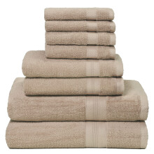 BOUTIQUO 8-teiliges Handtuchset aus 100 % ringgesponnener Baumwolle, 2 Badetcher 27 x 54, 2 Handtcher 16 x 28 und 4 Waschlappen 13 x 13 ultraweic