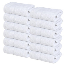 Infinitee Xclusives Premium Wash Cloths for Showering 13x13 - 100% Cotton Washcloths Pack of 12 Soft and Absorbent Face Towels for Bathroom Wash Clot
