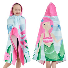 Bavilk Kids Hooded Bath Beach H?ndkl?de Girls Boys Swim Pool Cover Up Super Absorbent Cute Cartoon Animal Full Vitality (Pink Mermaid)