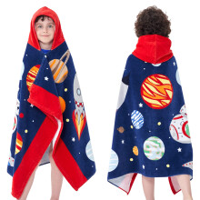 Bavilk Kids Hooded Bath Beach H?ndkl?de Girls Boys Swim Pool Cover Up Super Absorbent Cute Cartoon Animal Full Vitality (New Space)