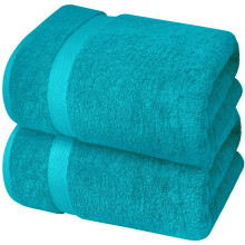 Infinitee Xclusives Premium Teal Bath Sheets - Pack of 2 35x70 Inches Large Bath Sheet Towel - 100 cotton Ultra Soft and Absorbent Oversized Towels f