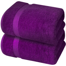 Infinitee Xclusives Premium Purple Bath Sheets - Pack of 2 35x70 Inches Large Bath Sheet Towel - 100 cotton Ultra Soft and Absorbent Oversized Towels