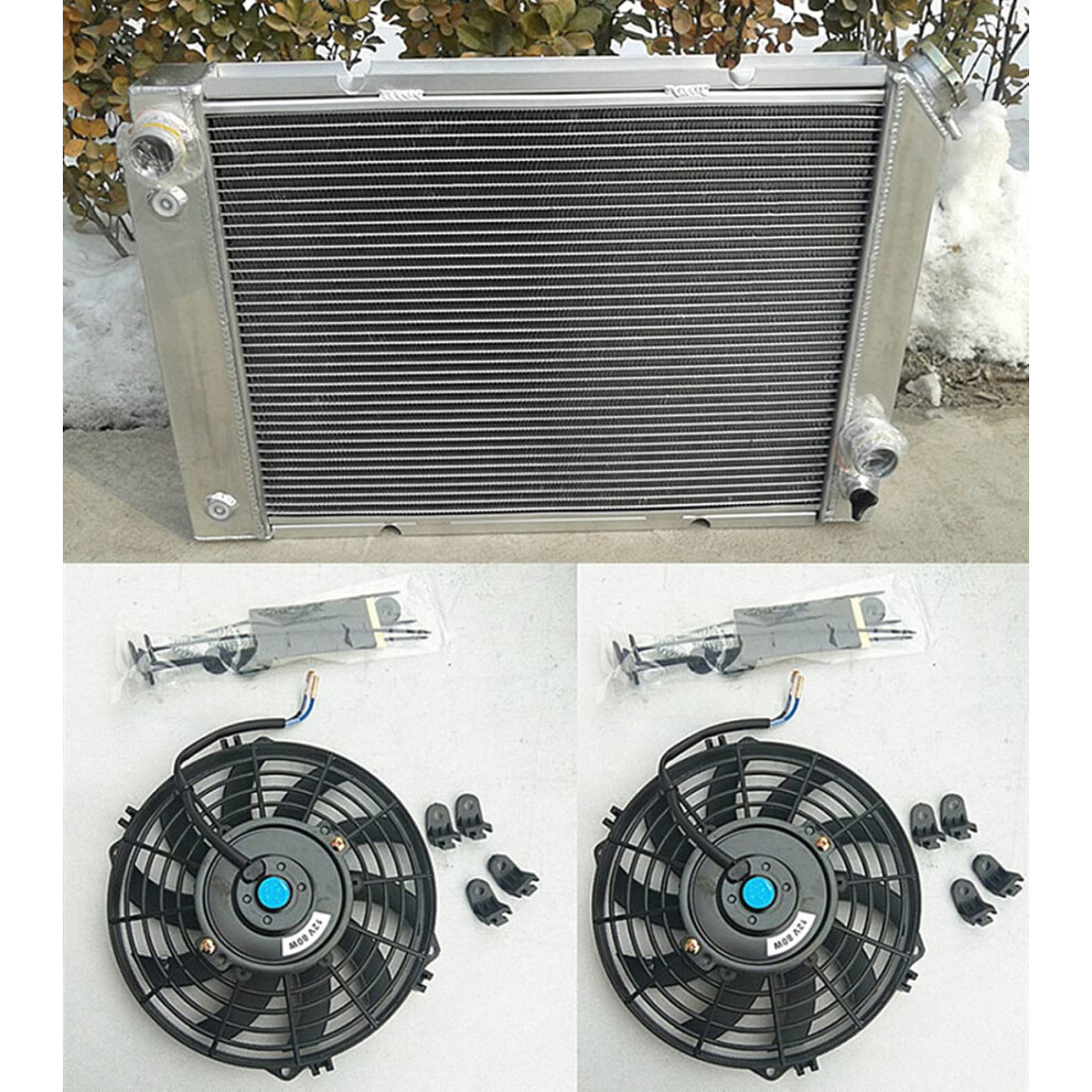 3 Row Aluminum Radiator + 2X Fans For Pontiac Fiero At 1984-1988 1985 1986 1987 359741321012