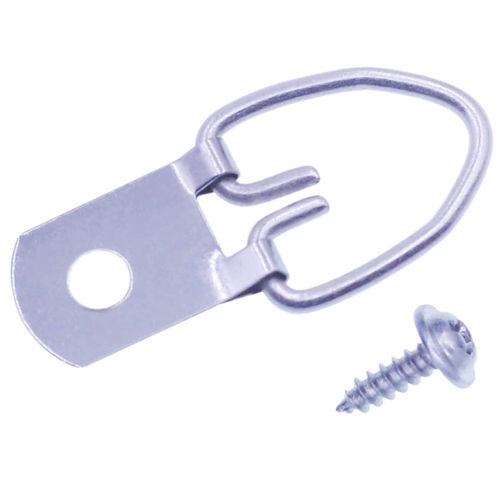 D-Ring Picture Hangers With Screws 50 Pcs Single Hole Picture Hanging Hardware Picture Hooks For Mirror Clock Decoration Paintings Artwork Pictu 098925028162