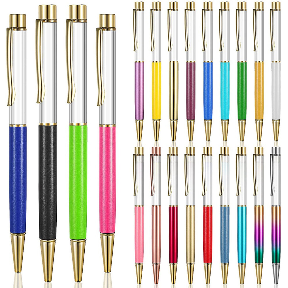 Torribaly 22 Colorful Empty Tube Floating Diy Pens,Metal Pens, Building Your Favorite Liquid Sand Pens Supplies For Many Occasions