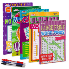 VARIETY SAVINGS 5er-Pack 400+ groe WordSearch-Rtselbcher fr Erwachsene, ltere Menschen, Senioren, Hirnstimulation, Riesendruck-Wrter-Aktivitts