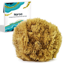 Naroa Exfoliating Natural Sponge for Bathing | Bath Sea Sponge for Healthy Skin | Unbleached Shower Body Scrubber Puff | Eco Friendly Plastic Free Spo